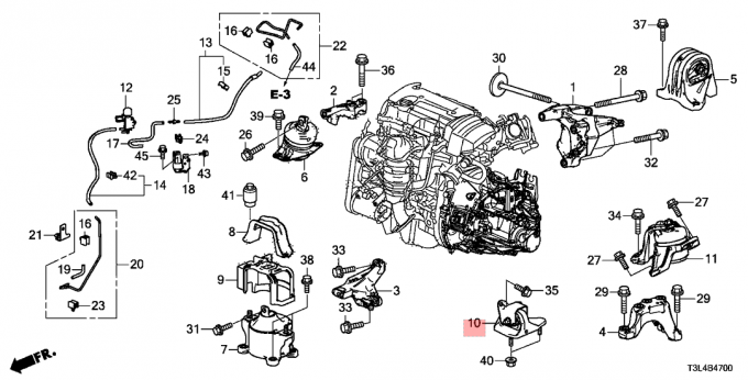 Λαστιχένιο τρίψιμο Assy MTg υποστηριγμάτων μηχανών κιβωτίων εργαλείων δια Honda Accord 2013-2015 2,4 Λ 50850-T2F-A11